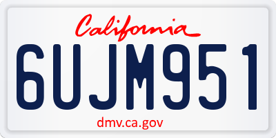CA license plate 6UJM951