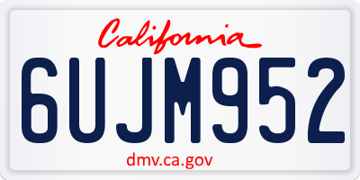 CA license plate 6UJM952