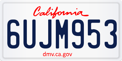 CA license plate 6UJM953