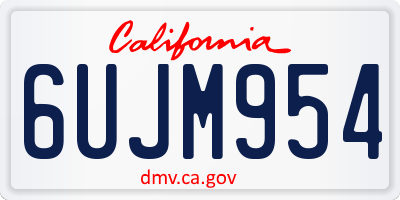 CA license plate 6UJM954