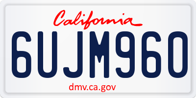 CA license plate 6UJM960
