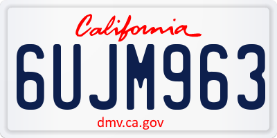 CA license plate 6UJM963