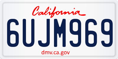 CA license plate 6UJM969