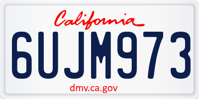 CA license plate 6UJM973