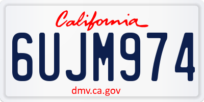 CA license plate 6UJM974