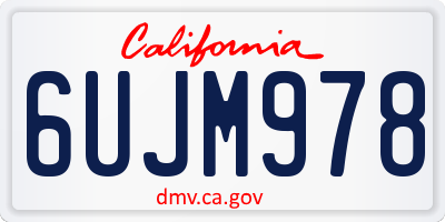 CA license plate 6UJM978