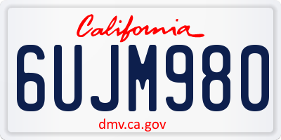CA license plate 6UJM980