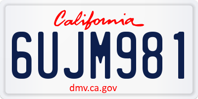 CA license plate 6UJM981