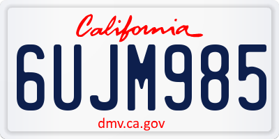 CA license plate 6UJM985