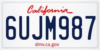 CA license plate 6UJM987