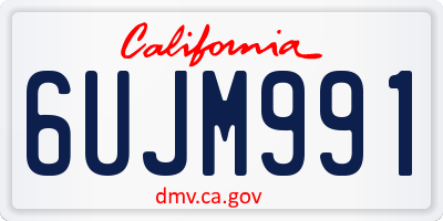 CA license plate 6UJM991