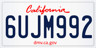 CA license plate 6UJM992
