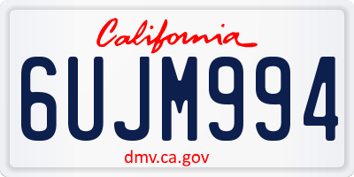 CA license plate 6UJM994