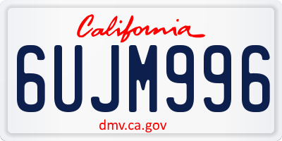 CA license plate 6UJM996