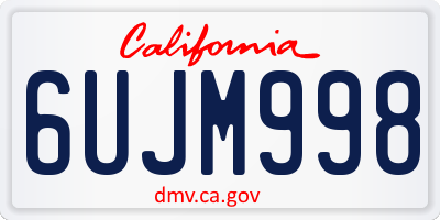 CA license plate 6UJM998