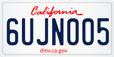 CA license plate 6UJN005
