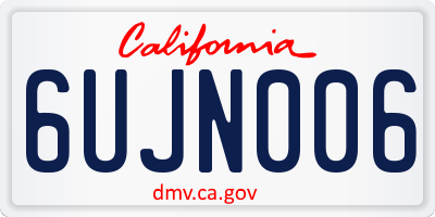 CA license plate 6UJN006