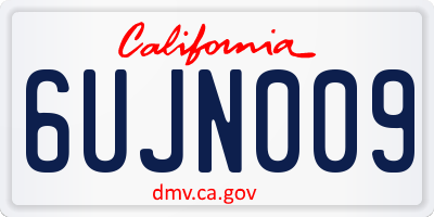 CA license plate 6UJN009