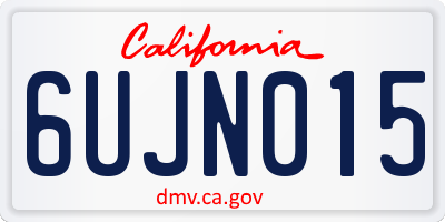 CA license plate 6UJN015