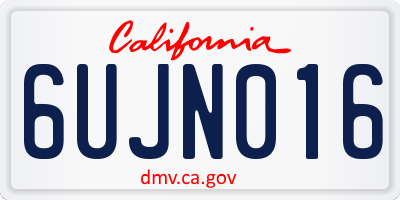 CA license plate 6UJN016