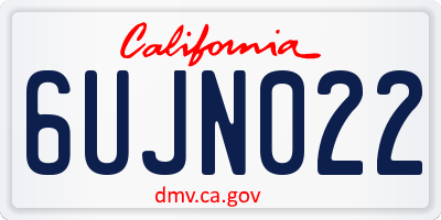 CA license plate 6UJN022