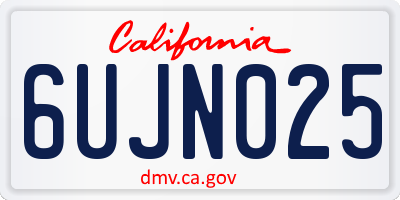 CA license plate 6UJN025
