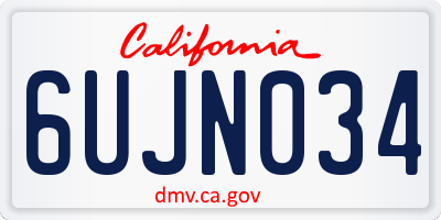 CA license plate 6UJN034