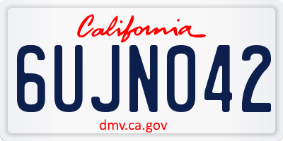 CA license plate 6UJN042