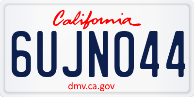 CA license plate 6UJN044