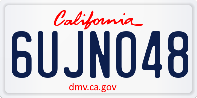 CA license plate 6UJN048