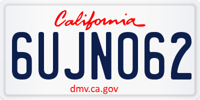 CA license plate 6UJN062