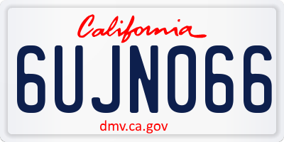 CA license plate 6UJN066
