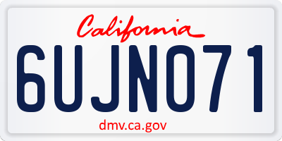 CA license plate 6UJN071