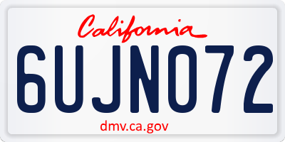 CA license plate 6UJN072
