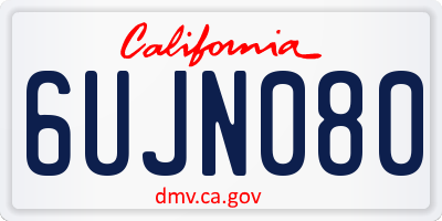 CA license plate 6UJN080