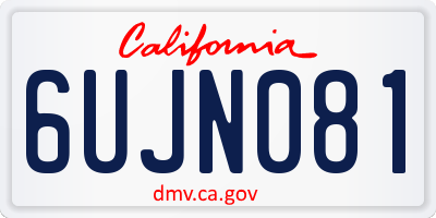 CA license plate 6UJN081