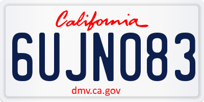 CA license plate 6UJN083