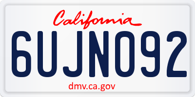 CA license plate 6UJN092