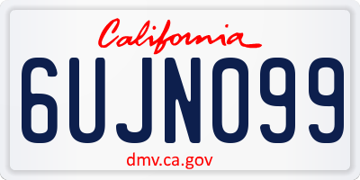 CA license plate 6UJN099