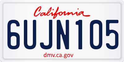 CA license plate 6UJN105