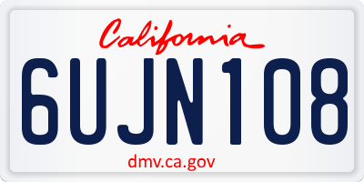 CA license plate 6UJN108