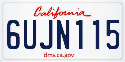 CA license plate 6UJN115
