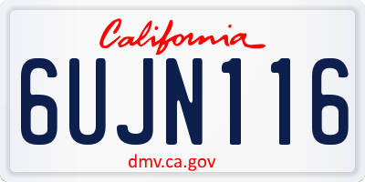 CA license plate 6UJN116