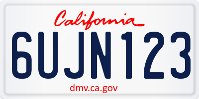 CA license plate 6UJN123