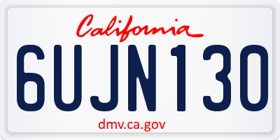 CA license plate 6UJN130