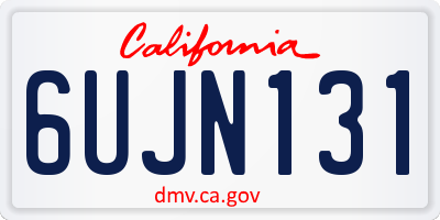CA license plate 6UJN131