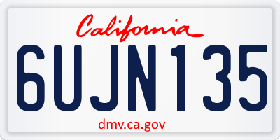 CA license plate 6UJN135