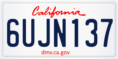 CA license plate 6UJN137