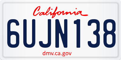CA license plate 6UJN138