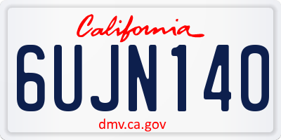 CA license plate 6UJN140